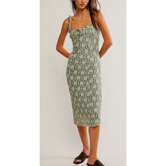 🆕 FREE PEOPLE Lucinda Lace Midi / Lilly Pad Combo - Picture 1 of 6